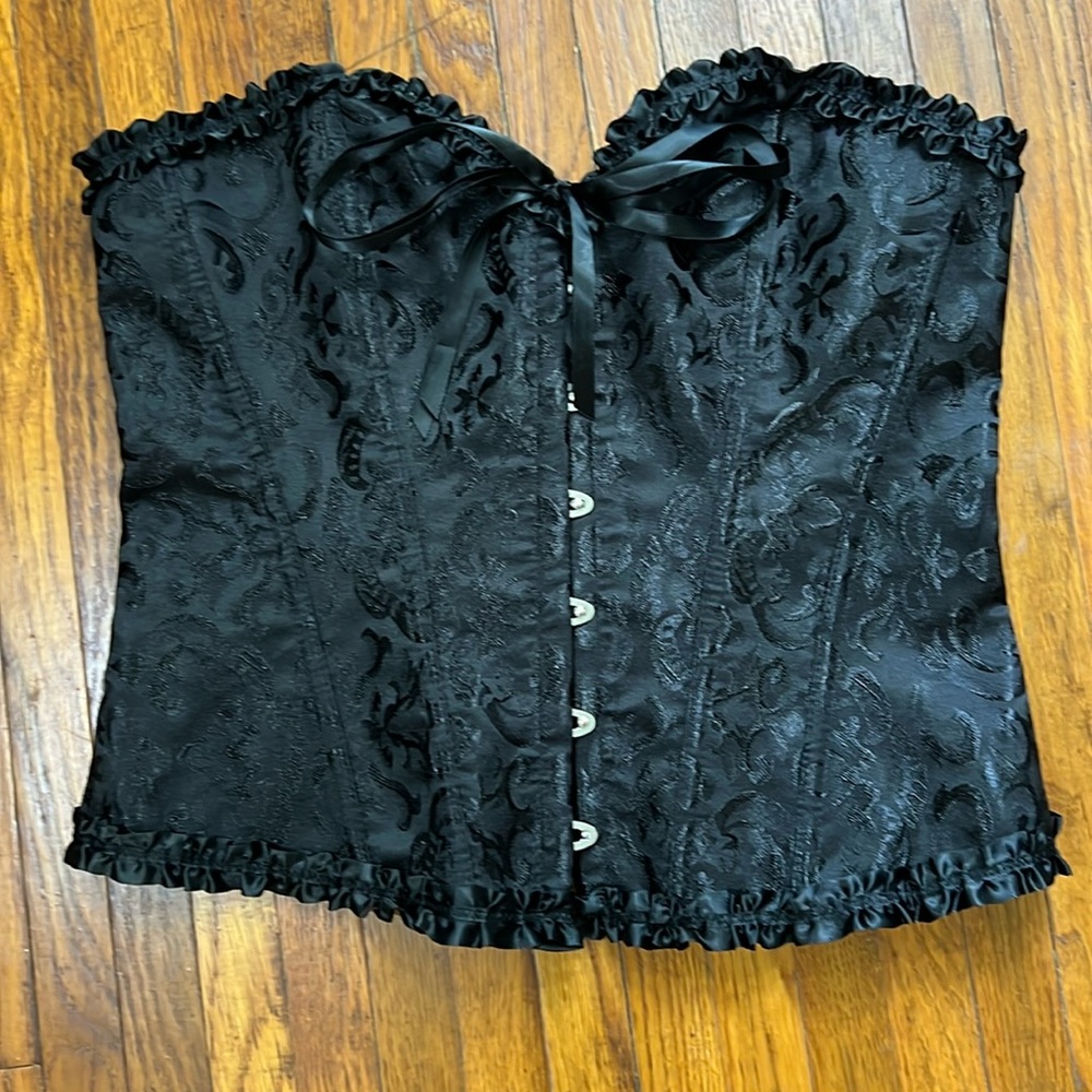 Black patterned corset - XL